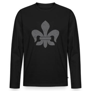 Lily - Belge - T-shirt manches longues Premium bio Homme - noir - Devant - Nico (187cm)