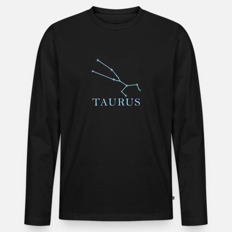 Sternkonstellation Sternzeichen Stier - Männer Premium Bio Langarmshirt - Schwarz