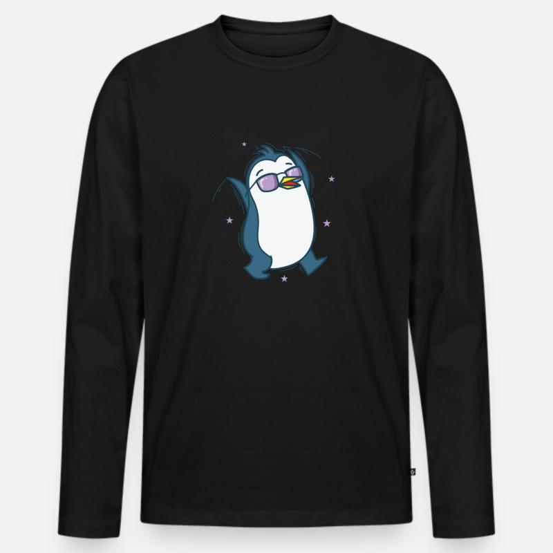 Pinguin Antarktis Vogel Tier - Männer Premium Bio Langarmshirt - Schwarz