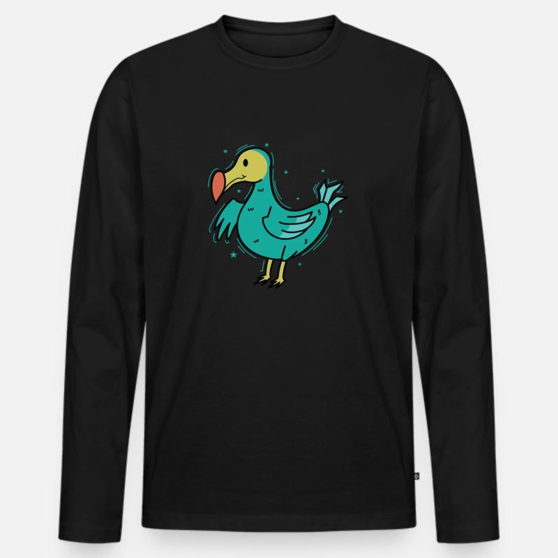 netter Dodo Vogel aus Mauritius - Männer Premium Bio Langarmshirt - Schwarz