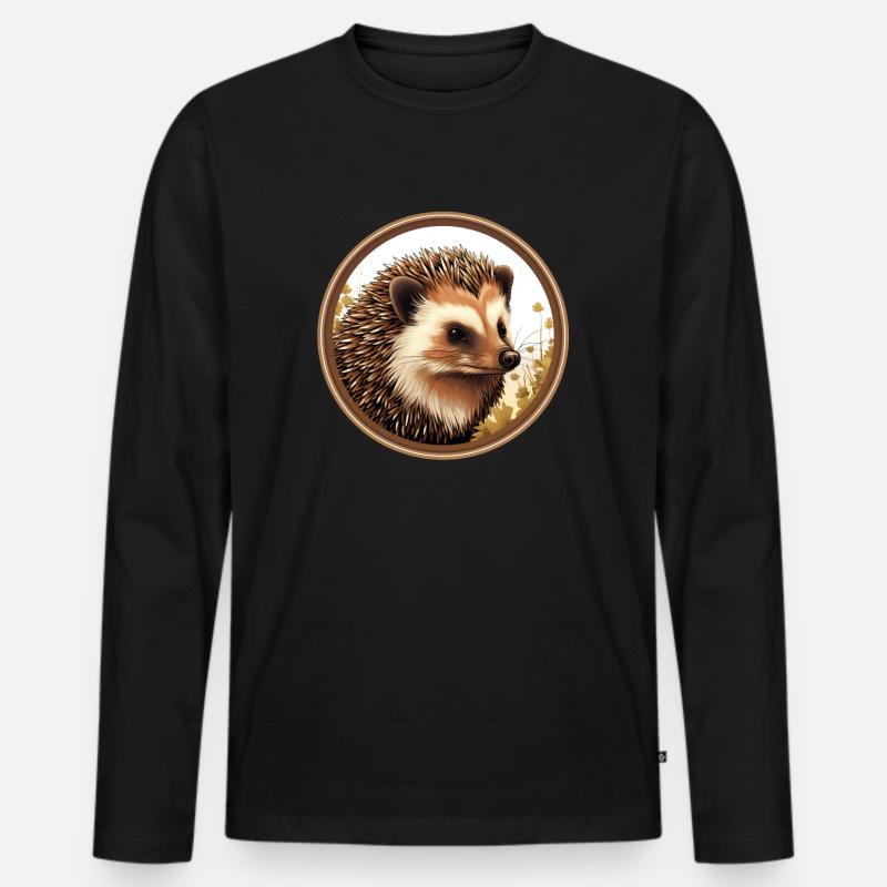 Igel - Männer Premium Bio Langarmshirt - Schwarz