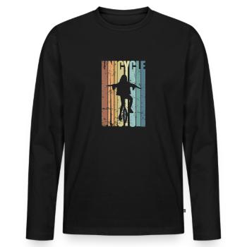 Unicycle Einrad Balance Freestyle - Männer Premium Bio Langarmshirt - Schwarz - Vorne - Nico (187cm)