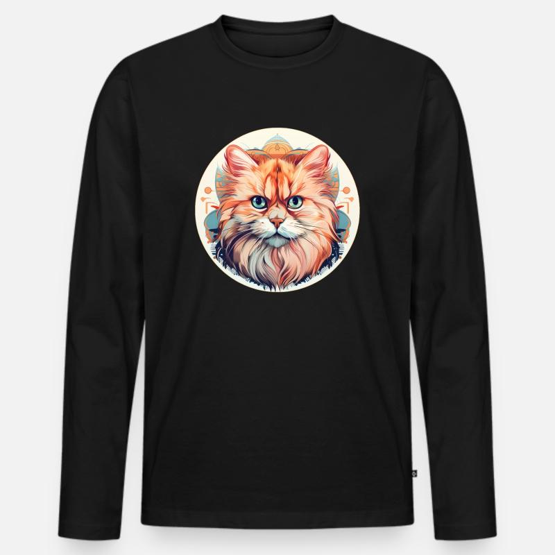 Perserkatze - Männer Premium Bio Langarmshirt - Schwarz