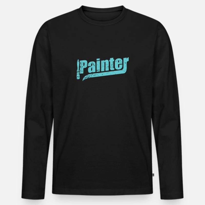 Painter Lackierer Beruf - Männer Premium Bio Langarmshirt - Schwarz