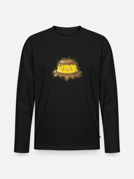 Pudding Delights Dessert - Men's Premium Organic Long Sleeve Shirt - black