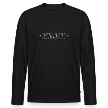 Save Disk Retro Storage Module Disk - Men's Premium Organic Long Sleeve Shirt - black - Front - Nico (187cm)