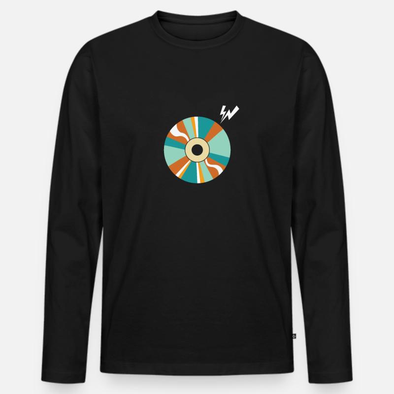 CD-Rom Retrospeichermodul Datenträger - Männer Premium Bio Langarmshirt - Schwarz