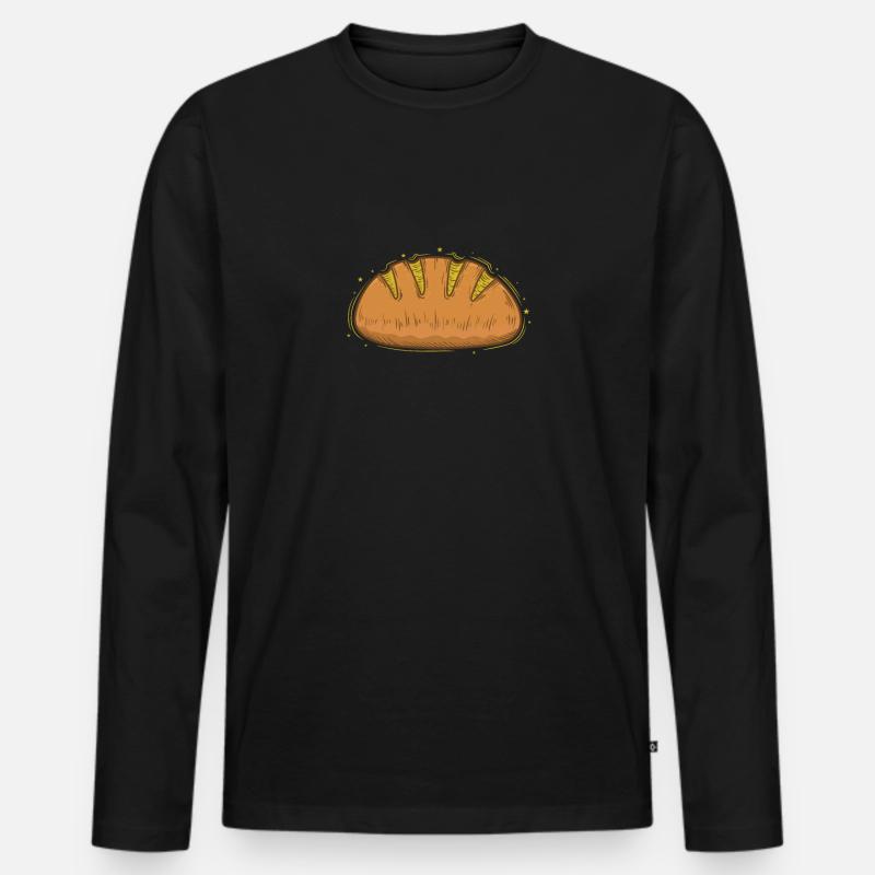 Brot Teig Bäcker Nahrung - Männer Premium Bio Langarmshirt - Schwarz