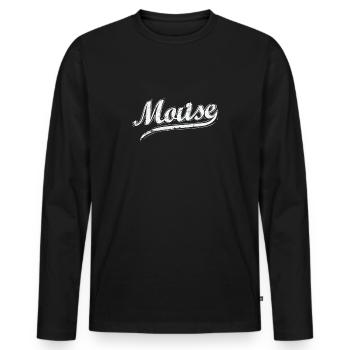 Mouse Rodent Cheese Mammal - Men's Premium Organic Long Sleeve Shirt - black - Front - Nico (187cm)