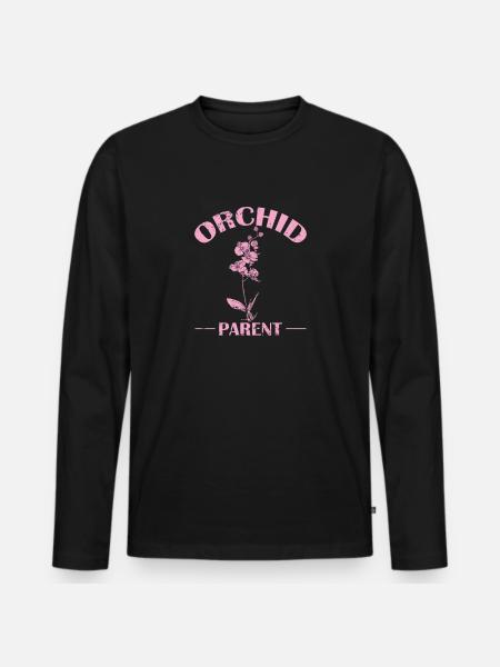 Orchid Parent Flower Plant - Men's Premium Organic Long Sleeve Shirt - black