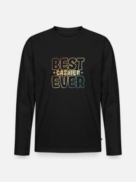 Bedste kasserer nogensinde supermarked erhverv sælger - Premium økologisk langærmet T-shirt til mænd - sort