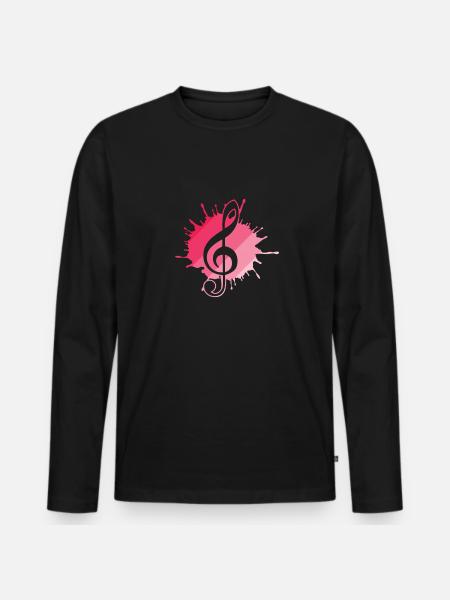 Treble Clef Music Clef - Men's Premium Organic Long Sleeve Shirt - black