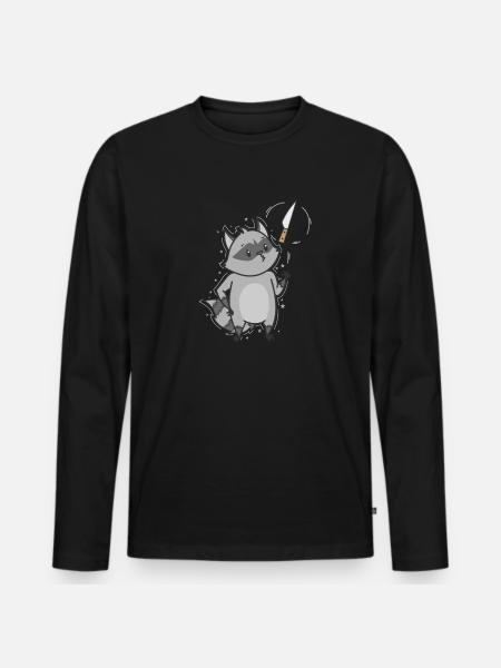 Wäschbar mit Messer Allesfresser - Männer Premium Bio Langarmshirt - Schwarz