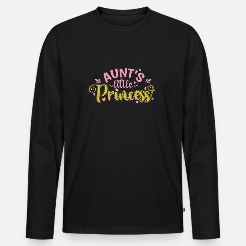 Aunt's little Princess - Männer Premium Bio Langarmshirt - Schwarz