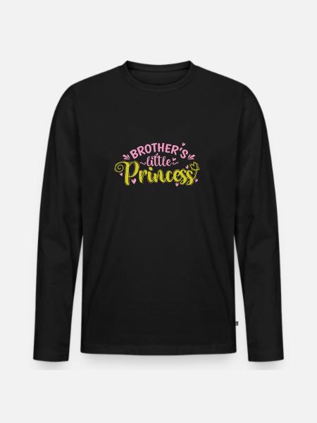 Brother's little Princess - Men's Premium Organic Long Sleeve Shirt - black