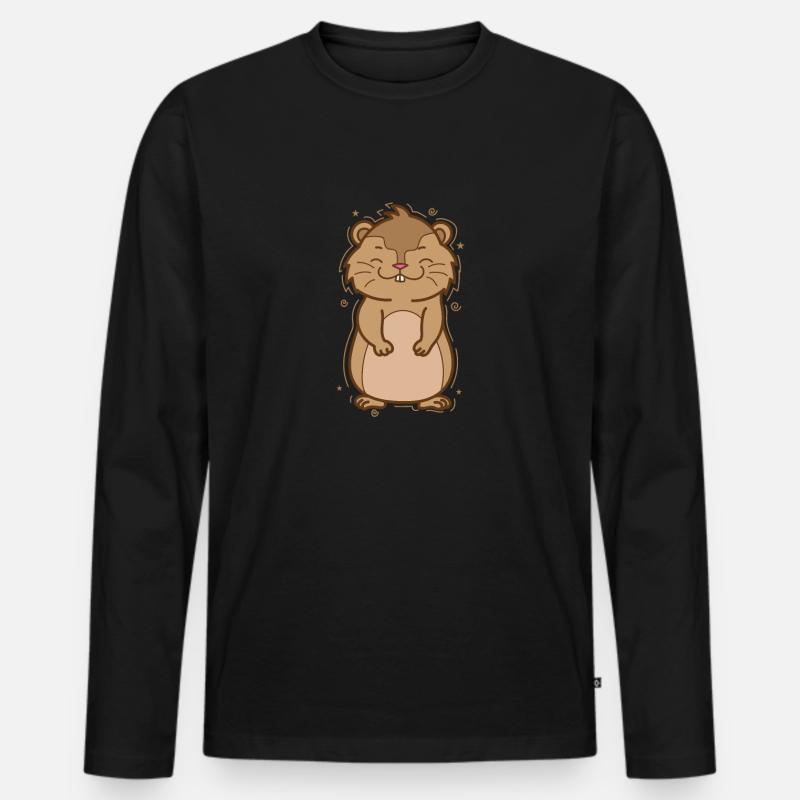 Lemming Selbstüberschätzung Nagetier - Männer Premium Bio Langarmshirt - Schwarz