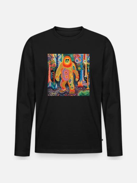 BigFoot, big foot, sasquatch - Men's Premium Organic Long Sleeve Shirt - black