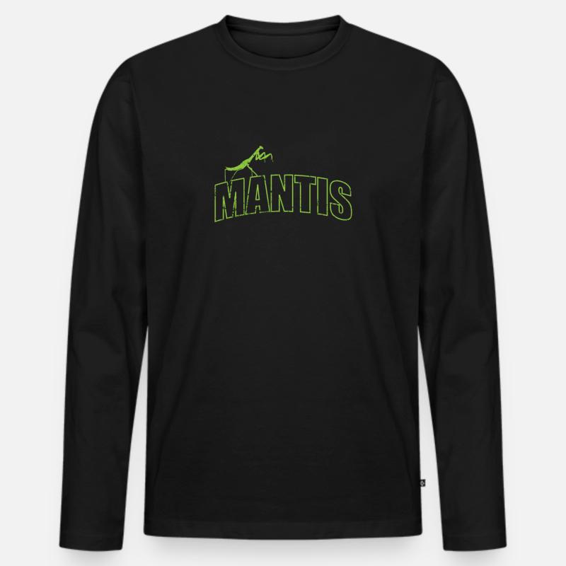 Mantis insect on the script - Men's Premium Organic Long Sleeve Shirt - black