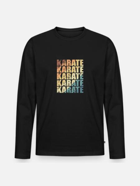 Karate Training Martial Arts - Men's Premium Organic Long Sleeve Shirt - black