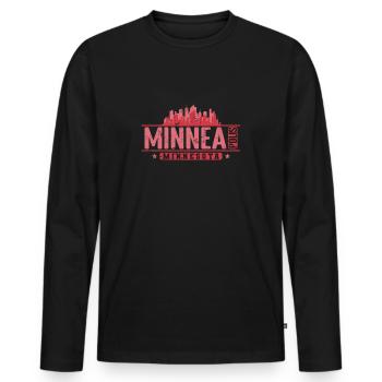 Minneapolis, une ville du Minnesota - T-shirt manches longues Premium bio Homme - noir - Devant - Nico (187cm)