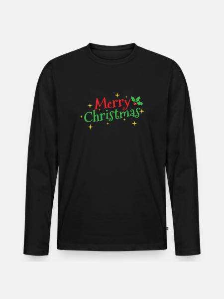 Merry Christmas Weihnachten - Men's Premium Organic Long Sleeve Shirt - black
