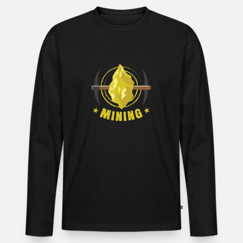 Aurum Klumpen "Mining" - Männer Premium Bio Langarmshirt - Schwarz