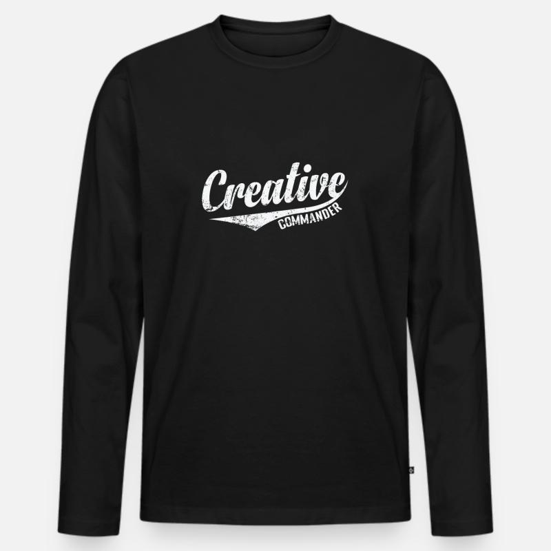 Creative Commander - Männer Premium Bio Langarmshirt - Schwarz
