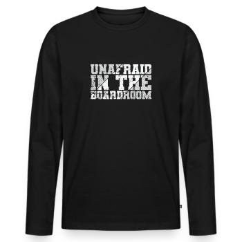 Sans peur dans la salle de conférence - T-shirt manches longues Premium bio Homme - noir - Devant - Nico (187cm)