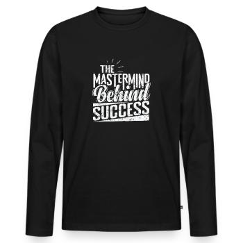 The Mastermind Behind Success - Men's Premium Organic Long Sleeve Shirt - black - Front - Nico (187cm)