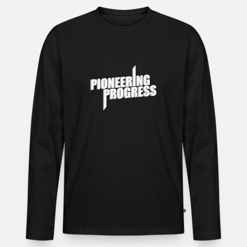 Pioneering Progress - Männer Premium Bio Langarmshirt - Schwarz