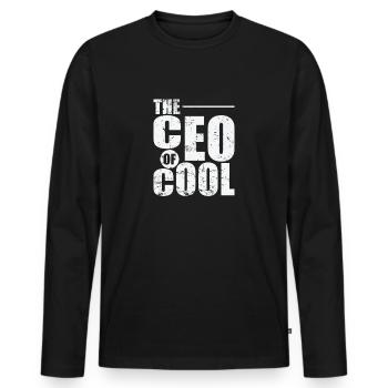 The CEO of Cool - Men's Premium Organic Long Sleeve Shirt - black - Front - Nico (187cm)