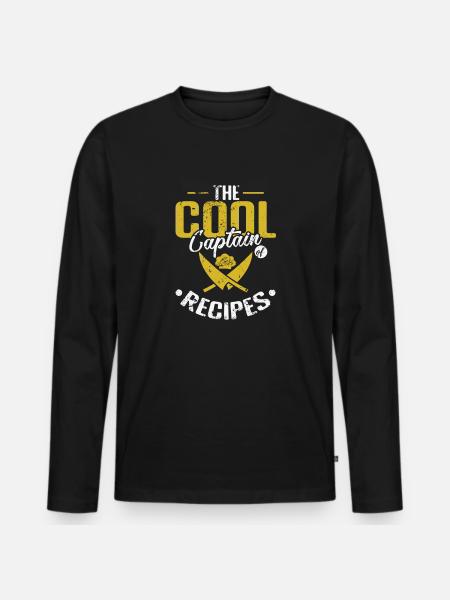 The Cool Captain of Recipes - Men's Premium Organic Long Sleeve Shirt - black