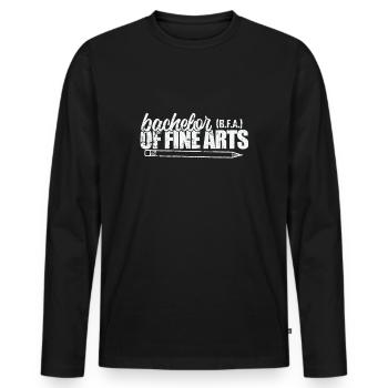 Bachelor of Fine Arts Professionelle Kunst - Männer Premium Bio Langarmshirt - Schwarz - Vorne - Nico (187cm)