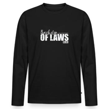 Bachelor of Laws Rechtsprinzipien - Männer Premium Bio Langarmshirt - Schwarz - Vorne - Nico (187cm)