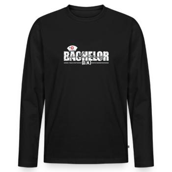 Bachelor of Nursing Pflegewissenschaft - Männer Premium Bio Langarmshirt - Schwarz - Vorne - Nico (187cm)