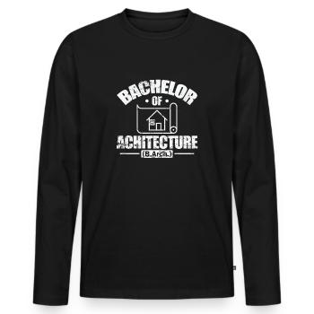 Bachelor of Architecture Architektur und Planung - Männer Premium Bio Langarmshirt - Schwarz - Vorne - Nico (187cm)