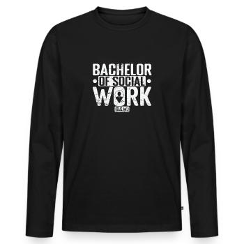 Bachelor of Social Work Gemeinwesenarbeit - Männer Premium Bio Langarmshirt - Schwarz - Vorne - Nico (187cm)