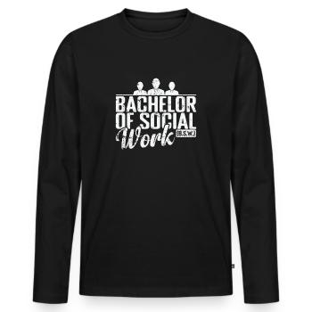 Bachelor of Social Work Soziale Unterstützung - Männer Premium Bio Langarmshirt - Schwarz - Vorne - Nico (187cm)