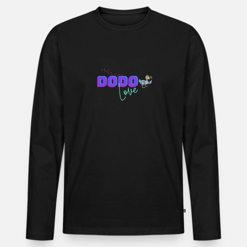 Dodo Love Vogel - Männer Premium Bio Langarmshirt - Schwarz