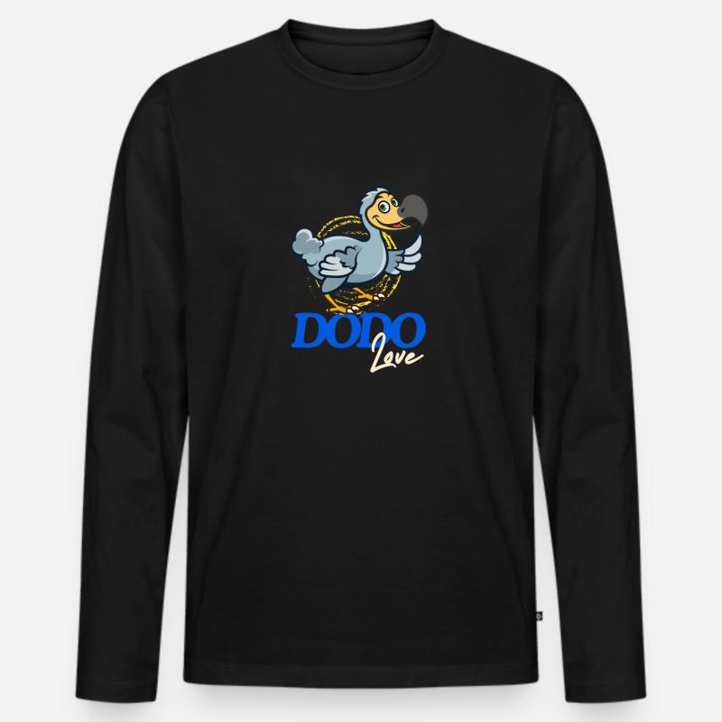freundlicher Dodo Love - Männer Premium Bio Langarmshirt - Schwarz