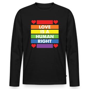 LBGT Flag Gay Pride Human Love Human Right - Männer Premium Bio Langarmshirt - Schwarz - Vorne - Nico (187cm)