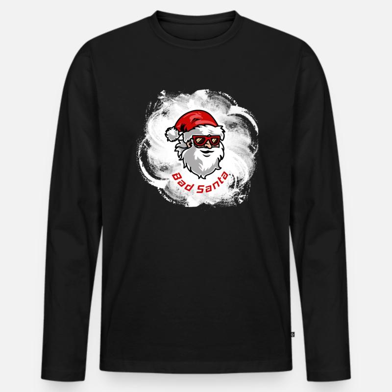 Bad Santa - Männer Premium Bio Langarmshirt - Schwarz