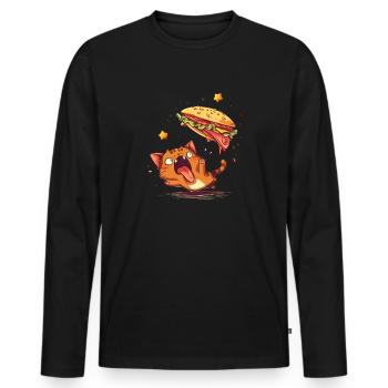 Cat and Taco A Perfectly Delicious Pair - Men's Premium Organic Long Sleeve Shirt - black - Front - Nico (187cm)