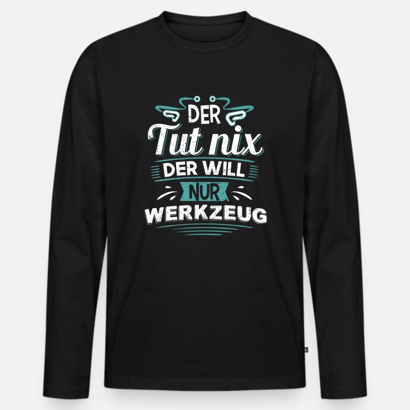Werkzeug Handwerker Baumarkt Heimwerker - Männer Premium Bio Langarmshirt - Schwarz