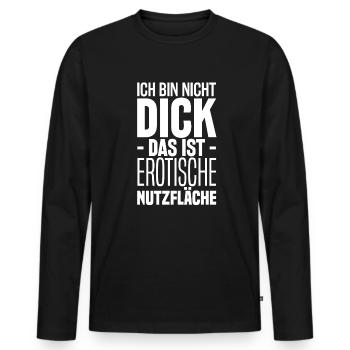 Nicht dick erotische Nutzfläche Geburtstags Bauch - Männer Premium Bio Langarmshirt - Schwarz - Vorne - Nico (187cm)