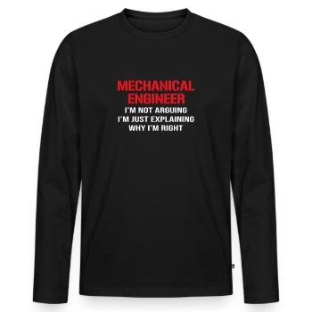 Maschinenbauingenieur Ich streite nicht - Männer Premium Bio Langarmshirt - Schwarz - Vorne - Nico (187cm)