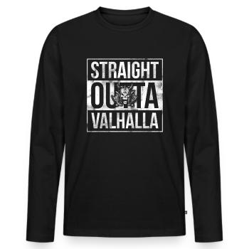 Tout droit Valhalla Walhalla Vikings Viking - T-shirt manches longues Premium bio Homme - noir - Devant - Nico (187cm)