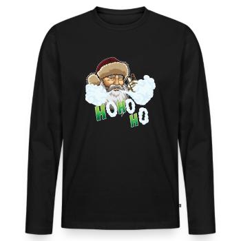 Vape Père Noël - Vape Santa Claus - T-shirt manches longues Premium bio Homme - noir - Devant - Nico (187cm)