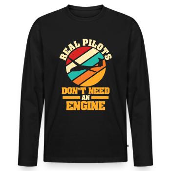 Glider glider pilot soaring gift - Men's Premium Organic Long Sleeve Shirt - black - Front - Nico (187cm)