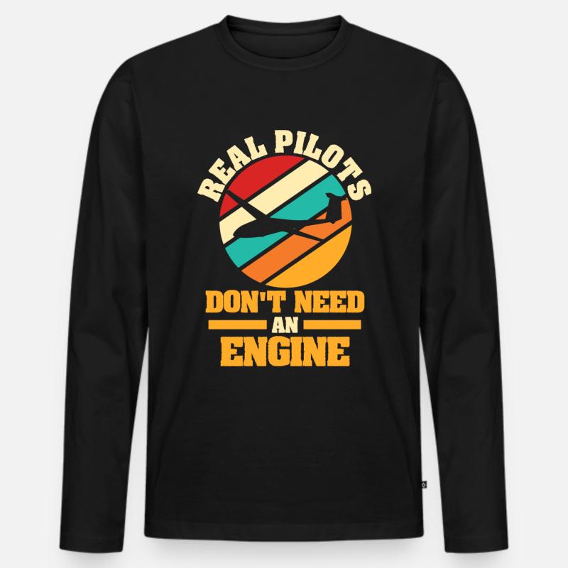 Glider glider pilot soaring gift - Men's Premium Organic Long Sleeve Shirt - black